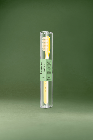 Capri Medium Natural Bristles Toothbrush by Lavorati a Mano: Yellow