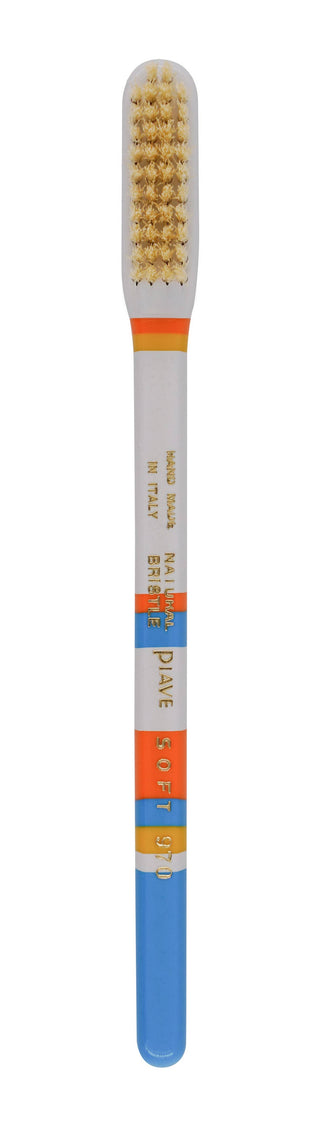 Sicily Soft Natural Bristles Toothbrush by Lavorati a Mano: Blue