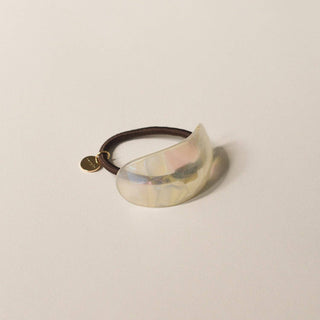Curved Oval Resin Ponytail Hair Tie | Crystal Shell