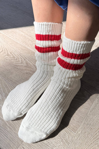Cottage Varsity Socks: Flax Varsity