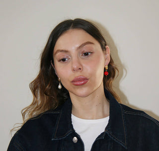 REZ Gold-Filled Dangle Earrings with Pearl and Bead
